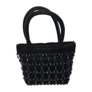 Vintage Hillard Hanson Velvet Beaded Handbag Small Black Special Occasion Prom